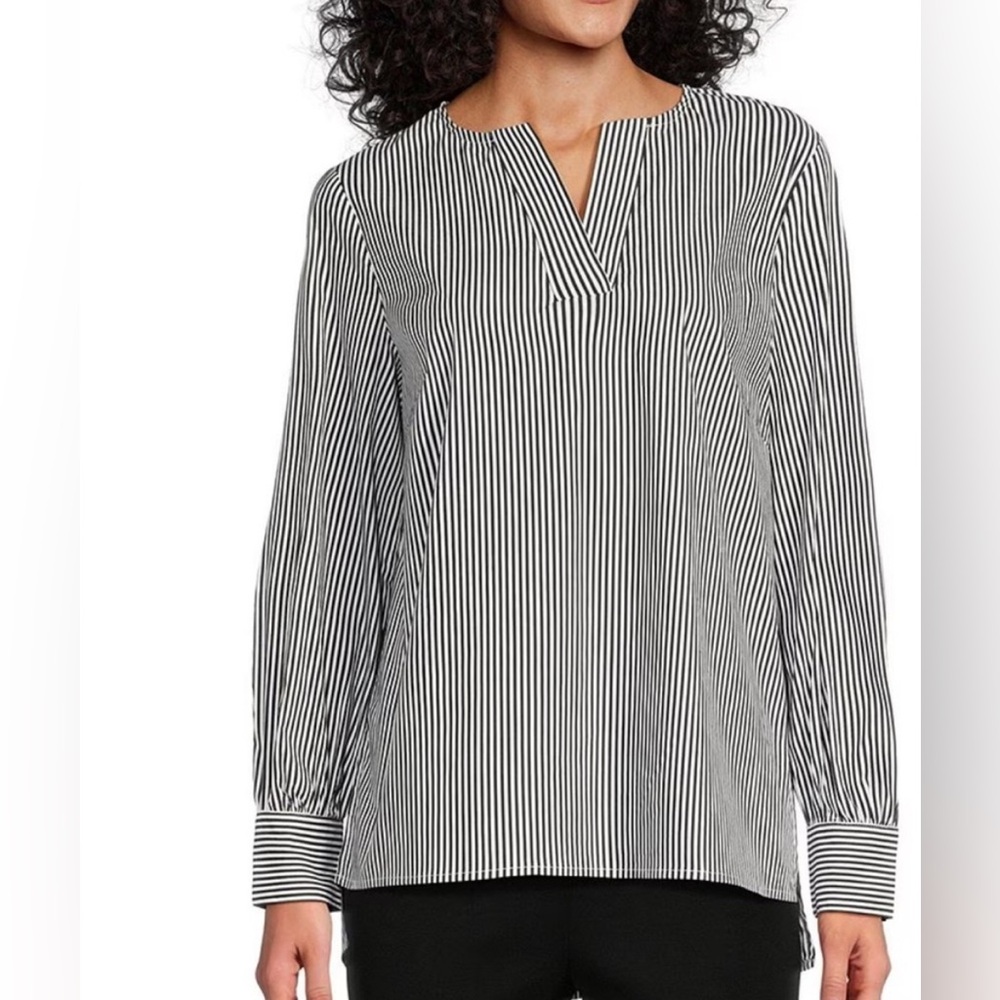 NWT MING WANG Striped Blouse